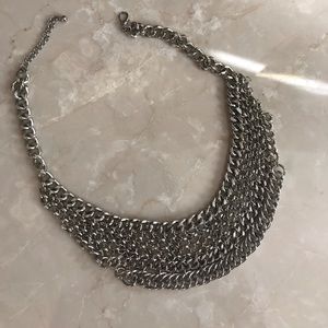 Silver chain mail necklace
